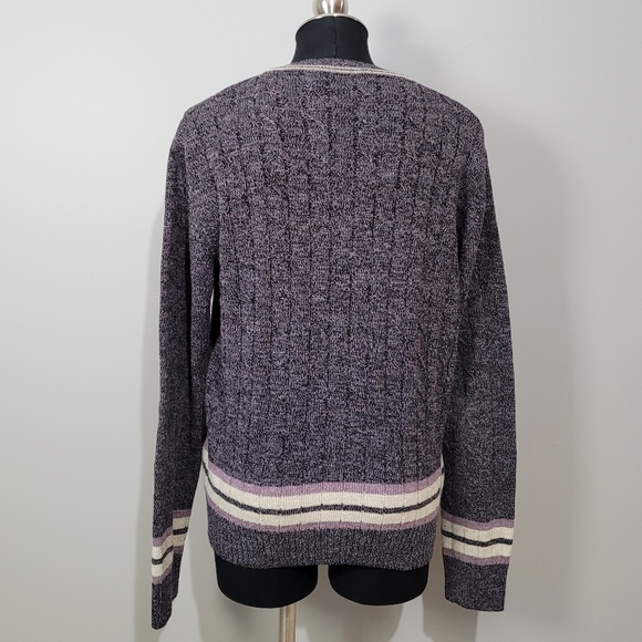 Vintage 90s purple v neck ribbed sweater - Picture 5 of 11